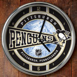 Pittsburgh Penguins NHL 12" Chrome Wall Clock