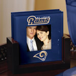 St. Louis Rams NFL Art Glass Photo Frame Coaster Set