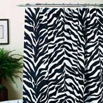 Black/White Zebra Print Shower Curtain