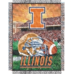Illinois Fighting Illini NCAA College "Home Field Advantage" 48"x 60" Tapestry Throw