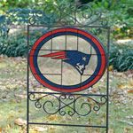 New England Patriots NFL Stained Glass Outdoor Yard Sign