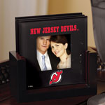 New Jersey Devils NHL Art Glass Photo Frame Coaster Set