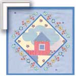 Country Patchwork - Contemporary mount print with beveled edge