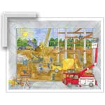 Construction Site - Framed Canvas