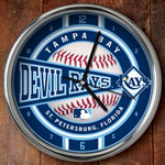Tampa Bay Devil Rays MLB 12" Chrome Wall Clock