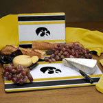 Iowa Hawkeyes NCAA College Glass Cutting Board Set