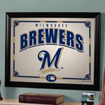 Milwaukee Brewers MLB Framed Glass Mirror