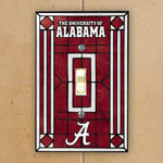 Alabama Crimson Tide NCAA College Art Glass Single Light Switch Plate Cover