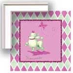 Promenade Poodle - Contemporary mount print with beveled edge