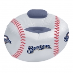 Milwaukee Brewers MLB Vinyl Inflatable Chair w/ faux suede cushions