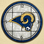 St. Louis Rams NFL 12" Round Art Glass Wall Clock