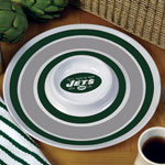 New York Jets NFL 14" Round Melamine Chip and Dip Bowl