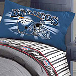Denver Broncos Full Size Pinstripe Sheet Set