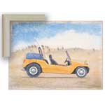 Yellow Beach Buggy - Contemporary mount print with beveled edge