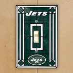 New York Jets NFL Art Glass Single Light Switch Plate Cover