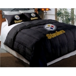 Pittsburgh Steelers NFL Twin Chenille Embroidered Comforter Set with 2 Shams 64" x 86"