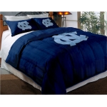 North Carolina UNC Tar Heels College Twin Chenille Embroidered Comforter Set with 2 Shams 64" x 86"