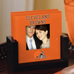 Cleveland Browns NFL Art Glass Photo Frame Coaster Set