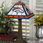 Denver Broncos NFL Stained Glass Mission Style Table Lamp