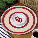 Oklahoma Sooners NCAA College 14" Round Melamine Chip and Dip Bowl