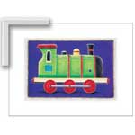 Green Steam Engine - Contemporary mount print with beveled edge
