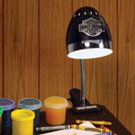 Harley Davidson Motorcycle Chrome and Black Clip-On Desk Lamp