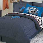 Detroit Lions NFL Team Denim Queen Comforter / Sheet Set