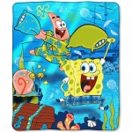 SpongeBob SquarePants Blue PJ Party Entertainment 50" x 60" Micro Raschel Throw