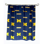 Michigan Wolverines 100% Cotton Sateen Shower Curtain - Navy Blue