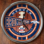 Denver Broncos NFL 12" Chrome Wall Clock