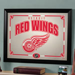 Detroit Redwings NHL Framed Glass Mirror