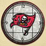 Tampa Bay Buccaneers NFL 12" Round Art Glass Wall Clock
