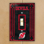 New Jersey Devils NHL Art Glass Single Light Switch Plate Cover