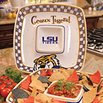 LSU Louisiana State Tigers NCAA College 14" Gameday Ceramic Chip and Dip Tray