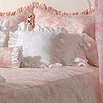 Isabella Pink White Pique Ruffled Sham