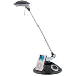 iPod-compatible MP3 Music Player Halogen Desk Lamp - Black