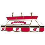 Wisconsin Badgers Teardrop Stained Glass Billiard Light