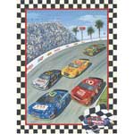 Going 3 Wide on Lap 75 - Framed Canvas