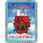 Peanuts Home For the Holidays Holiday 48" x 60" Metallic Tapestry Throw