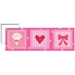 Candy Pink Flowers and Bows - Contemporary mount print with beveled edge