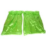 Satin Lime Green with Solid White reverse 84" Lined Curtain Panels w/ Tie Backs