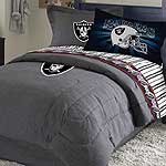 Oakland Raiders NFL Team Denim Twin Comforter / Sheet Set