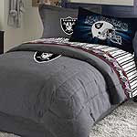 Oakland Raiders Nfl Team Denim Twin Comforter Sheet Set