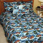 Surf Spot Blue Woodie California King Comforter