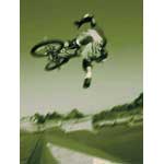 Bike Tricks - Contemporary mount print with beveled edge