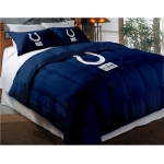 Indianapolis Colts NFL Twin Chenille Embroidered Comforter Set with 2 Shams 64" x 86"