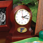 St. Louis Blues NHL Brown Desk Clock