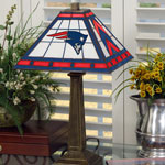 New England Patriots NFL Stained Glass Mission Style Table Lamp