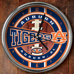 Auburn Tigers NCAA College 12" Chrome Wall Clock