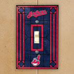 Cleveland Indians MLB Art Glass Single Light Switch Plate Cover